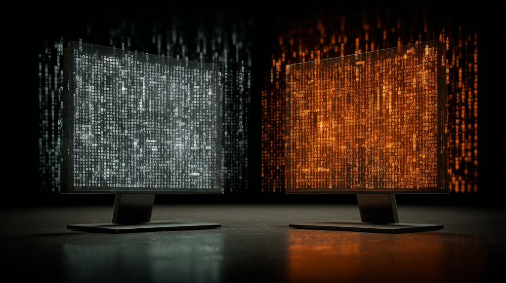 Dois computadores a correr IAs